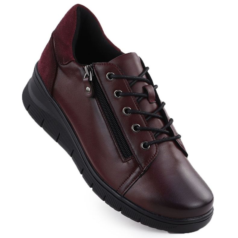 Damen -Lederschuhe für Vinceza 39964 Burgund rot
