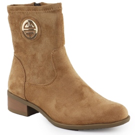 Wildlederstiefel für Frauen mit Dekoration Beige Jezzi 198-28