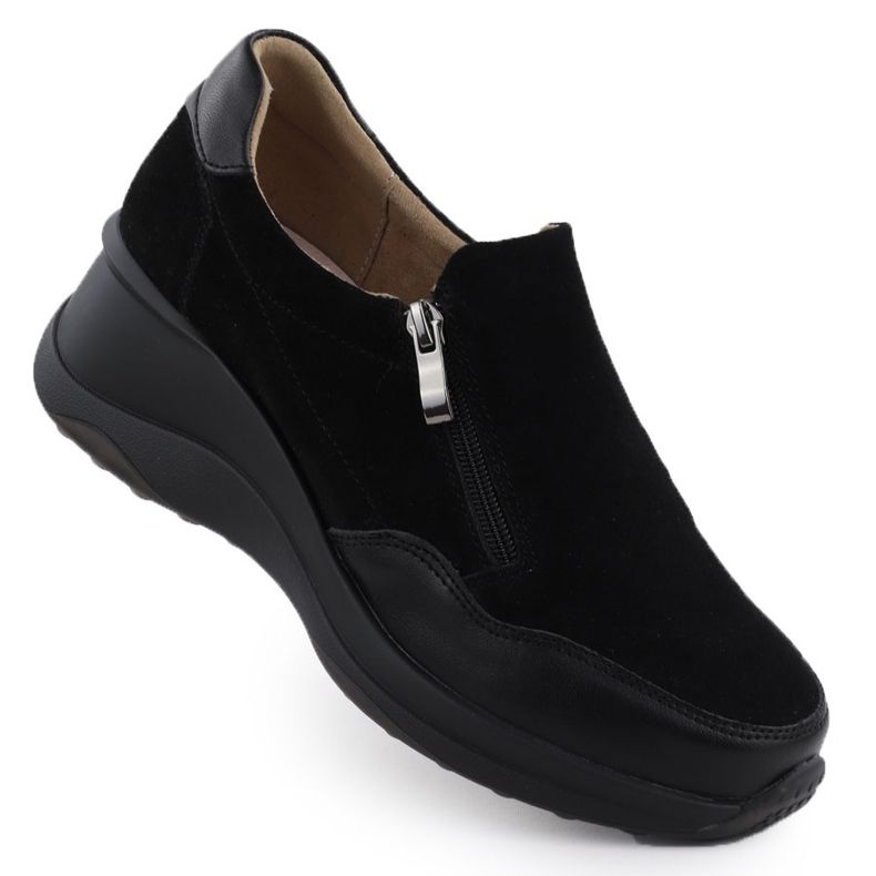 Damen -Lederschuhe auf Keilen schwarz Filippo DP6473
