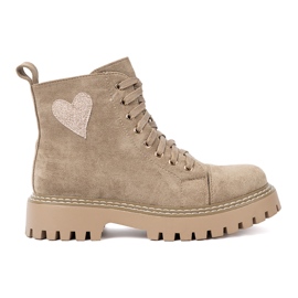 Shelvt Beige Arbeiter mit Herz und dicker Sohle