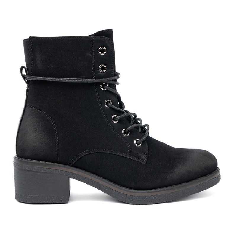 Shelvt Schwarze Low -Tiefen -Spitze -up -Stiefel