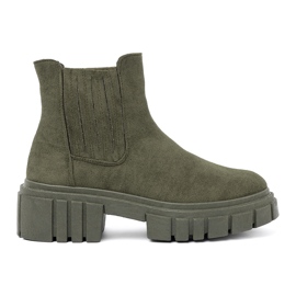 Shelvt Grüne Stiefel mit flexiblen Einsätzen