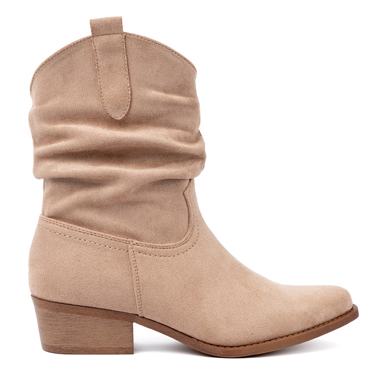 Shelvt Beige Stiefel der Frauen mit einem klassischen Schnitt