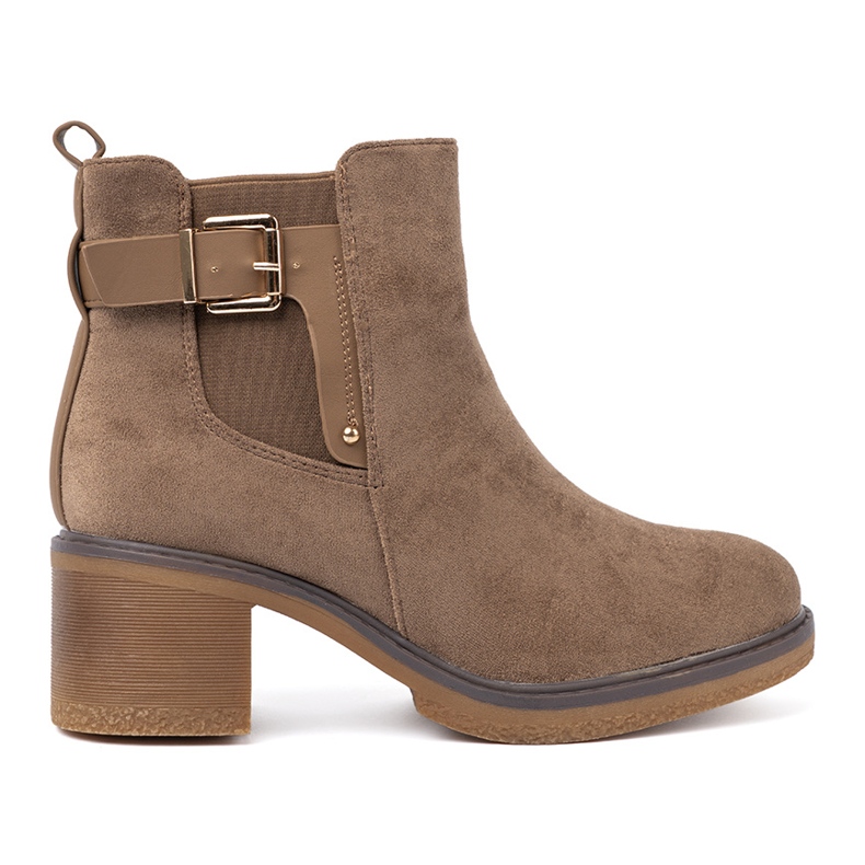 Shelvt Stilvolle beige Stiefel mit einer komfortablen Ferse