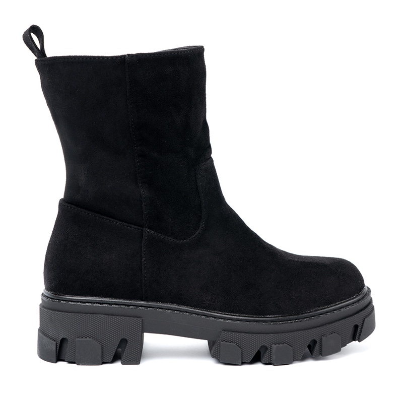 Shelvt Schwarze Stiefel mit einem minimalistischen Schnitt