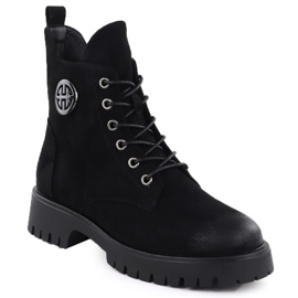 Isolierte Stiefel der schwarzen Potocki von Wildleder-Frauen Z25-SZ12672