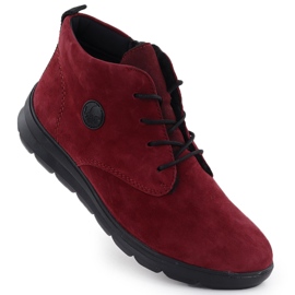 Frauen Lederstiefel, Burgund Rieker Z0022-35 rot