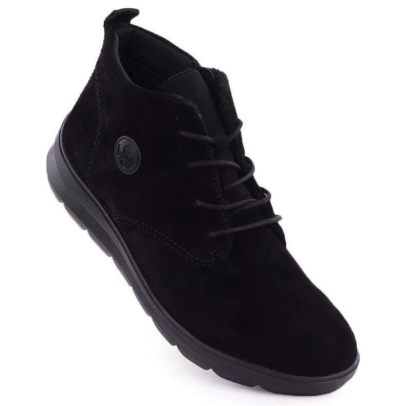 Damen Lederstiefel für Frauen schwarzer Rieker Z0022-00