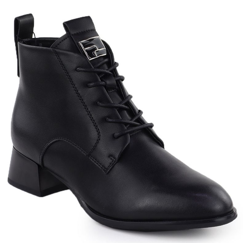 Schwarze Vinceza 66805 Leder -High Heels