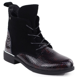 Leder lackiertes Wildleder Isoliert dunkelbraune Filippo DBT4749