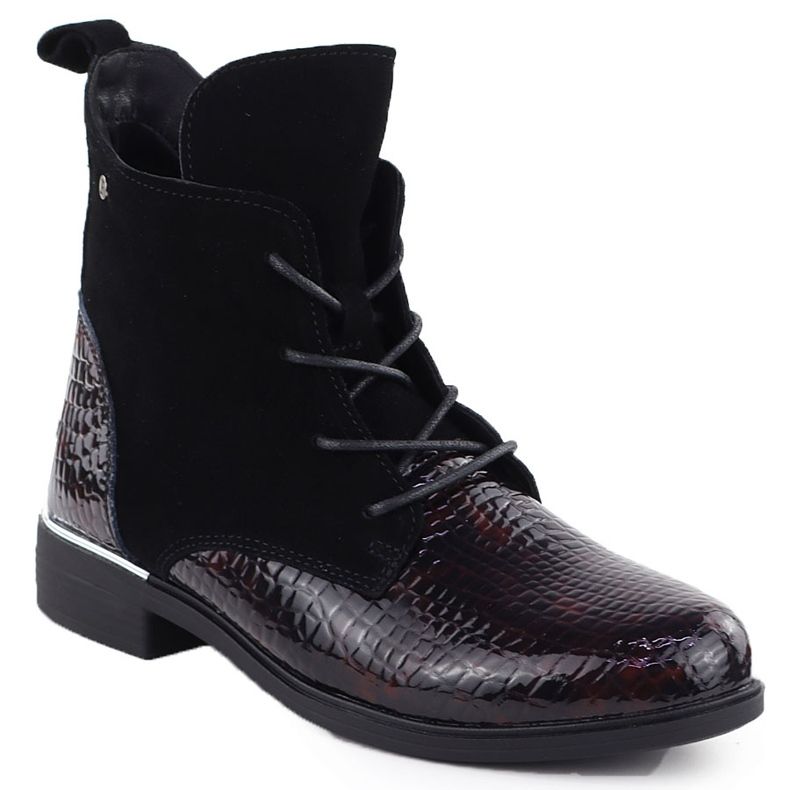 Leder lackiertes Wildleder Isoliert dunkelbraune Filippo DBT4749