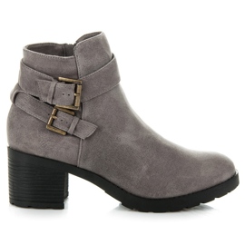 Kylie Graue Stiefel mit Schnalle