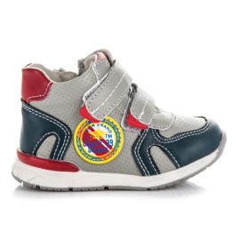 American Club Booties mit Klettverschluss und Reißverschluss marineblau rot grau