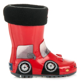 American Club Galoschen mit einem Spielzeugauto rot