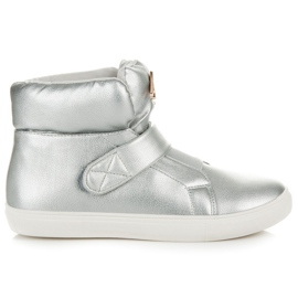 Hohe Turnschuhe mit Klettverschluss grau