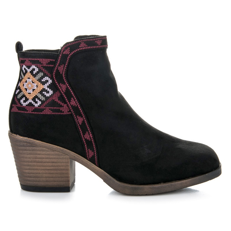 Kylie Stiefel mit ethnischem Muster schwarz
