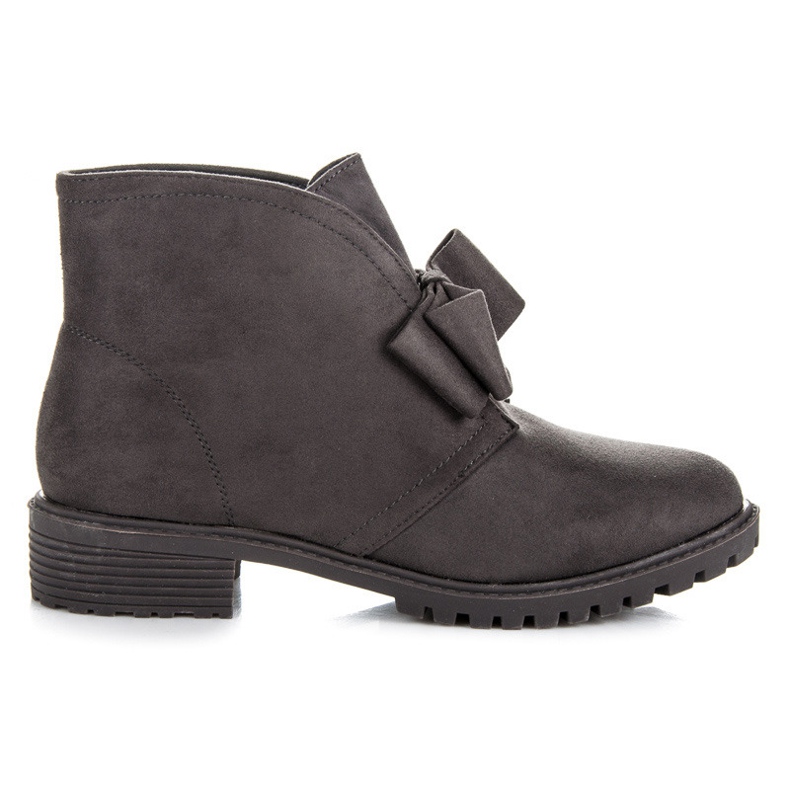 Bestelle Slip-on-Booties mit Schleife grau