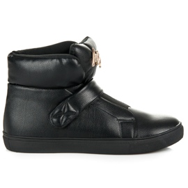 Hohe Turnschuhe mit Klettverschluss schwarz