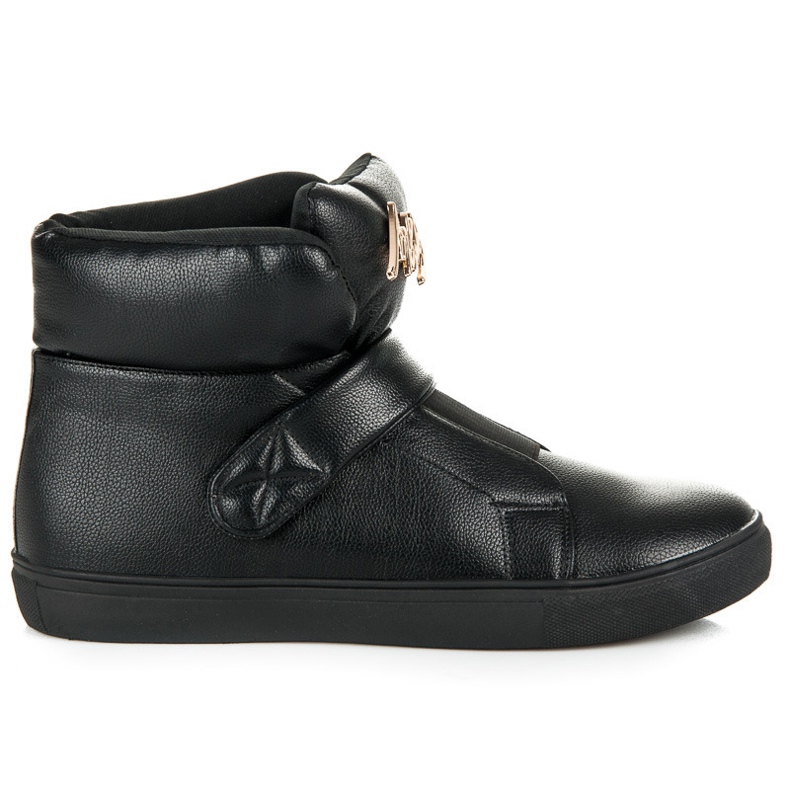 Hohe Turnschuhe mit Klettverschluss schwarz