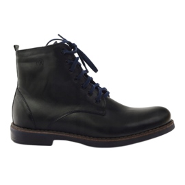 Schwarze Stiefel mit Reißverschluss Nikopol 660 schwarz marineblau
