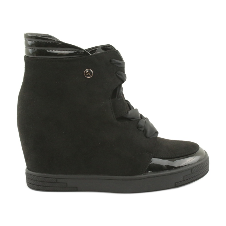 Sergio Leone Booties Sneakers mit einer Schleife mit Reißverschluss schwarz