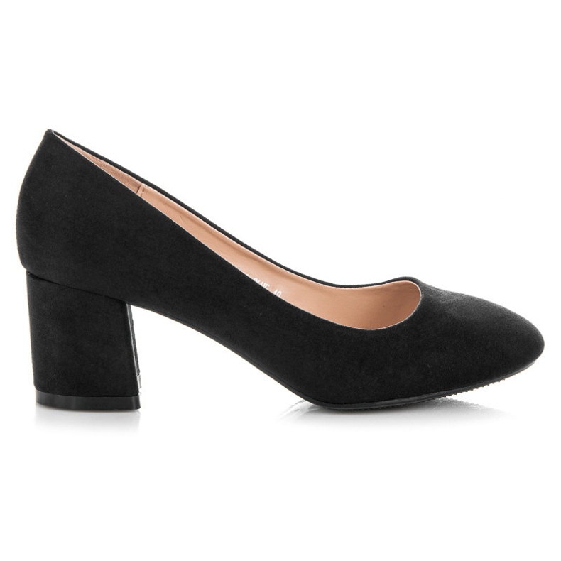 Fama Wildleder-Pumps auf einer Säule schwarz