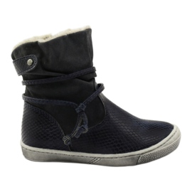 American Club Marineblaue Winterstiefel mit Reißverschluss American 16183
