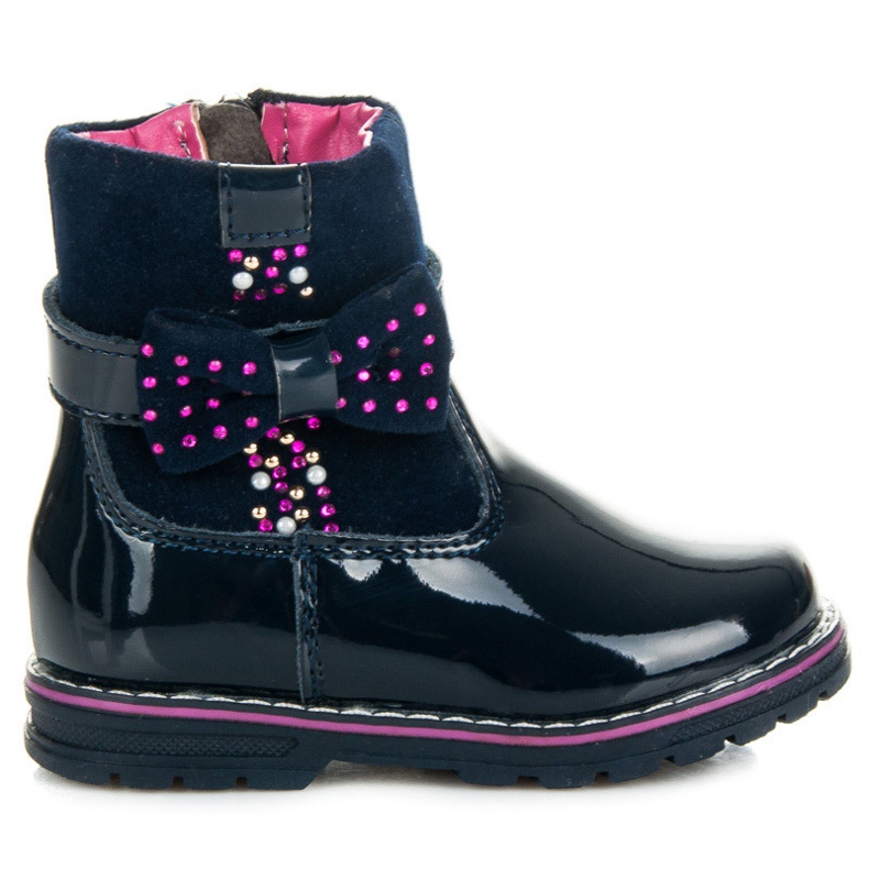 Stiefel mit einem Bogen blau