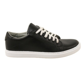 Vriston Black Herren Leder -Sneaker schwarz