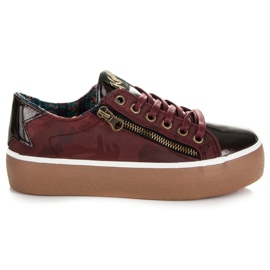 Kylie Lackierte Bordo Sneakers rot
