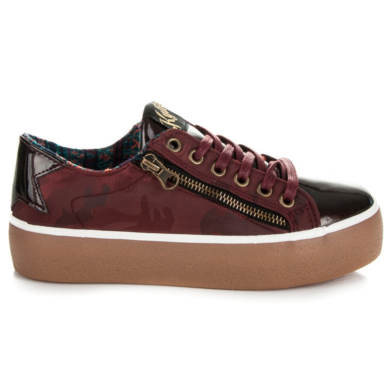 Kylie Lackierte Bordo Sneakers rot