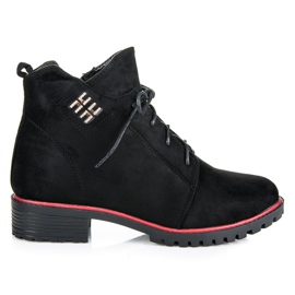 Balada Gebundene Wildlederstiefeletten schwarz