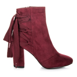 Vices New Collection Elegante Stiefel mit bordeauxfarbener Bindung rot