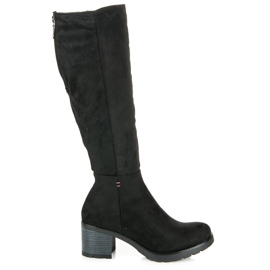 Vinceza Stiefel mit hohen Absätzen aus Wildleder schwarz