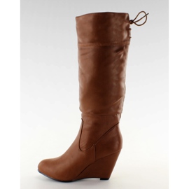 Kniehohe Stiefel TE003 Kamel braun mehrfarbig