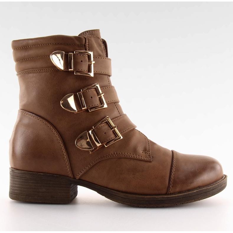 8216 Khaki Stiefel mit Schnallen