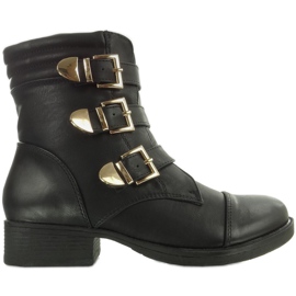 Stiefel mit Schnallen 8216 Schwarz