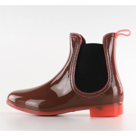 Galoschen mit einer transparenten Ferse PT28 Koralle braun