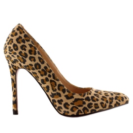Lackierte High Heels E332 Leopard braun