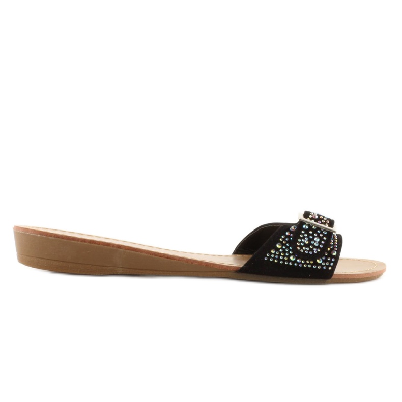 Hausschuhe mit AA-16 Black Kieselsteinen schwarz