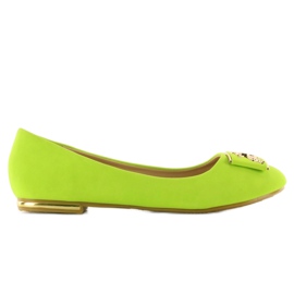 Ballerinas mit Dekoration E305 grün mehrfarbig