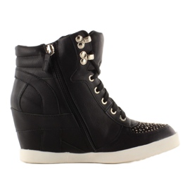 Schwarze Turnschuhe mit Haken 8073