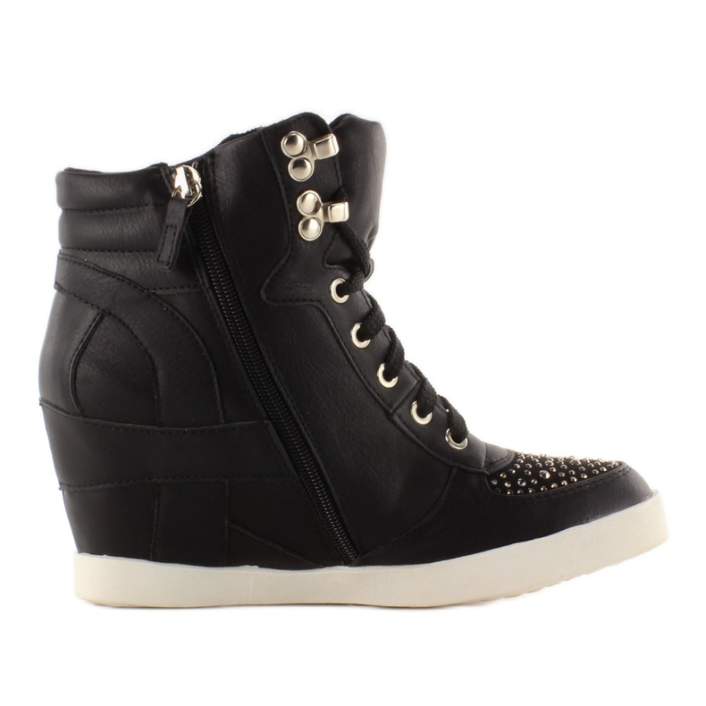 Schwarze Turnschuhe mit Haken 8073