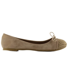 Ballerinas mit Zirkonia MB-6213 Khaki