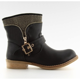 Stiefel gold Nieten schwarz STC87 schwarz