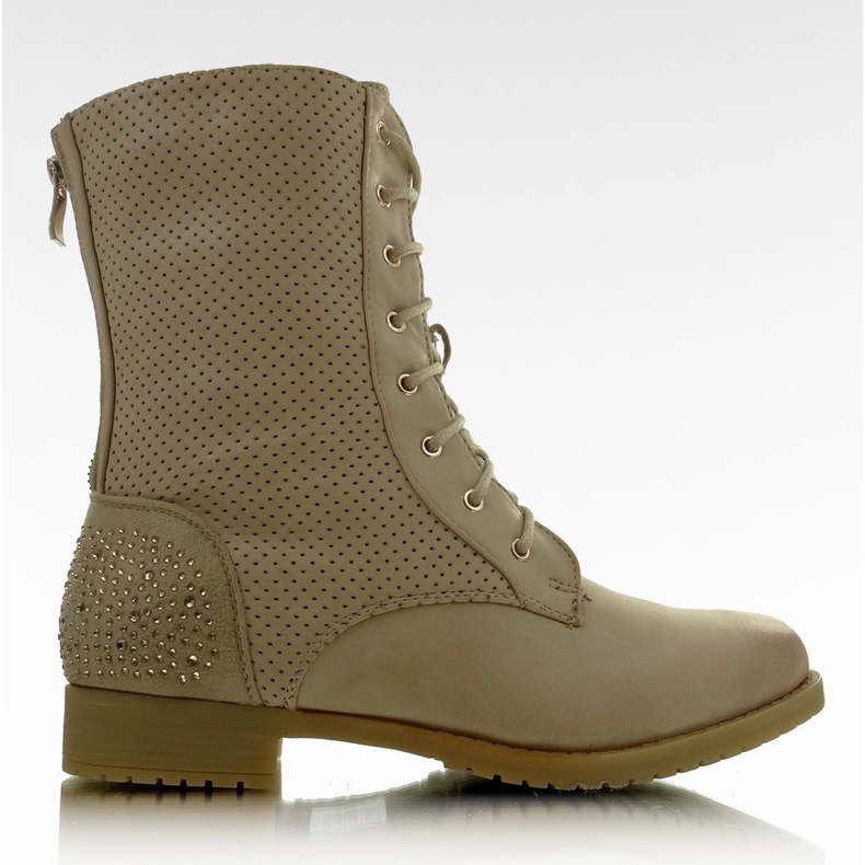 C069 Khaki durchbrochene Stiefel