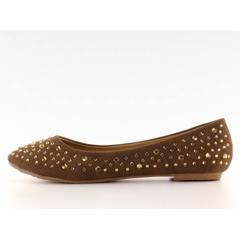 Ballerinas mit Zirkonia A909 braun