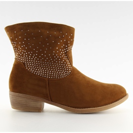 Stiefeletten mit Zirkonia 6914 Kamel braun