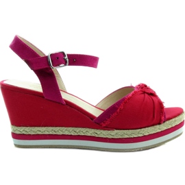 Keilsandalen 88039-5 rot und rosa