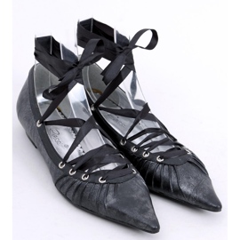 Ballerinas mit Schleife um den Knöchel 391029-2 Noir schwarz